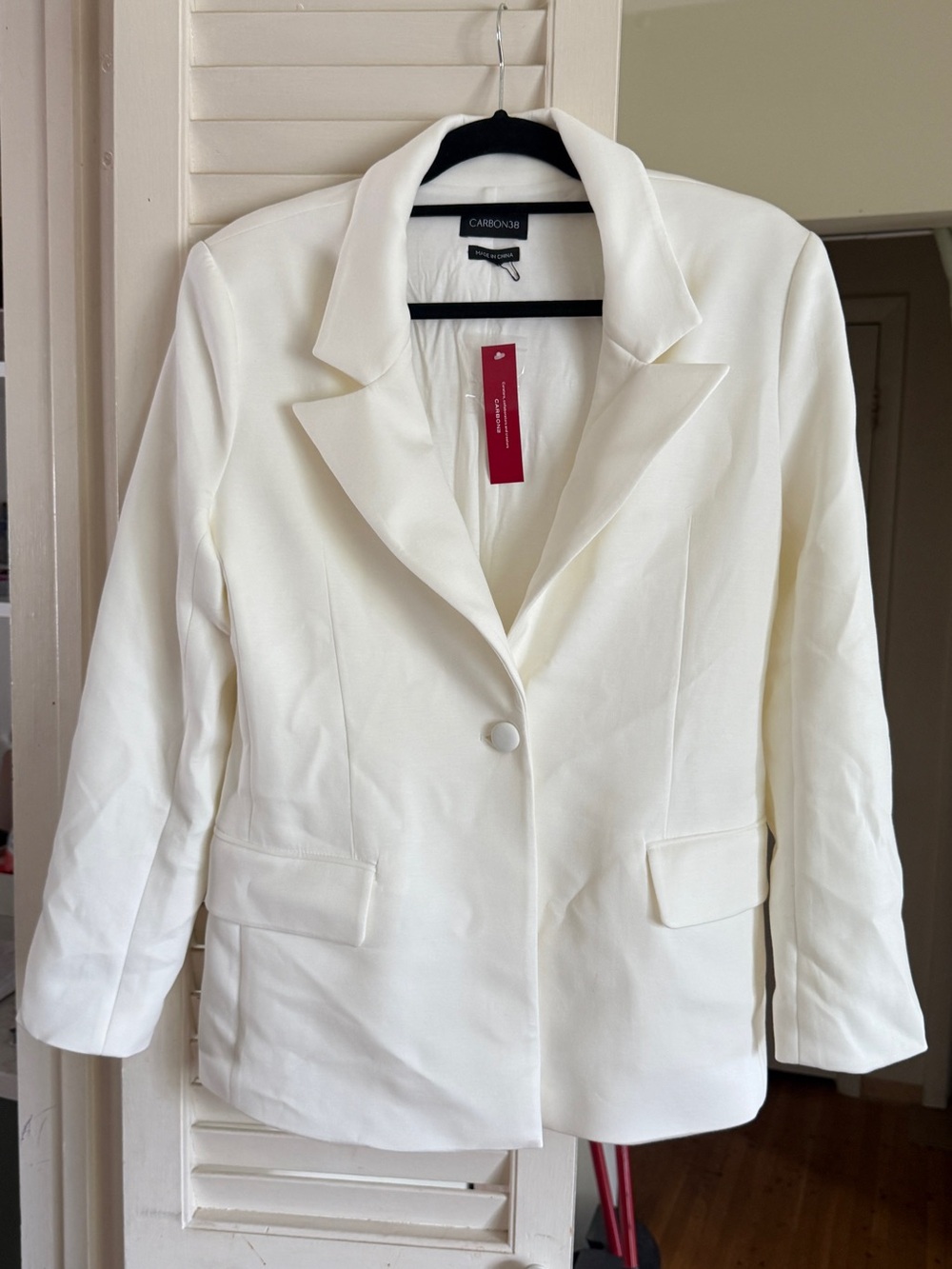 Carbon38 White Blazer Jacket medium new
